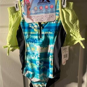 ZeroXposur‎ One Piece Swimwear Blue and Green
